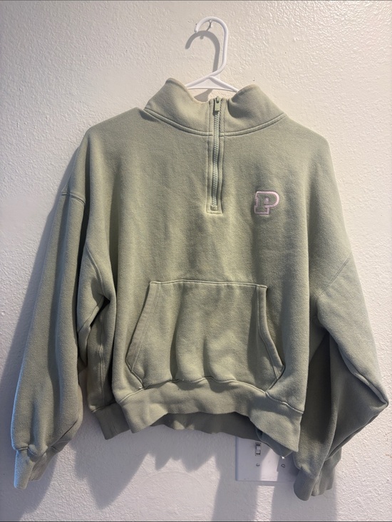 PINK Victoria's Secret Other - PINK Victoria's Secret Light Sage Green Half-Zip Pullover